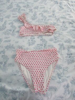 Roller Rabbit White Bikini set with Pink Heart Accents